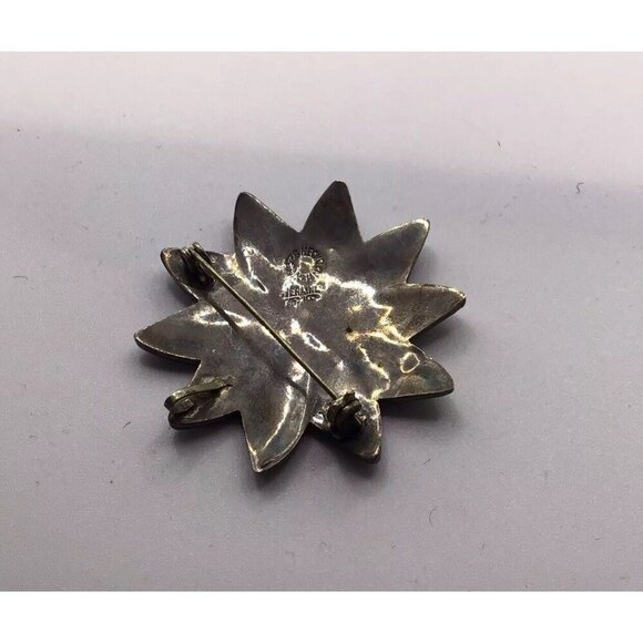 Vintage Sterling Abalone Pinwheel Brooch Pin Signed Mexico 925 - Picture 4 of 6